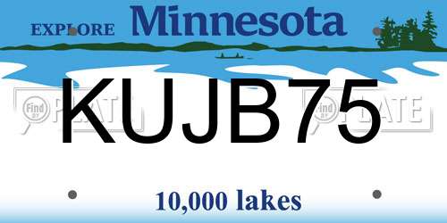 KUJB75 Minnesota License Plate