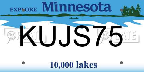 KUJS75 Minnesota License Plate