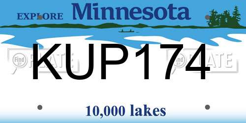 KUP174 Minnesota License Plate