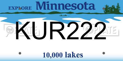 KUR222 Minnesota License Plate