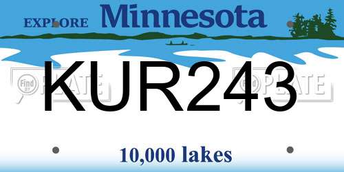 KUR243 Minnesota License Plate
