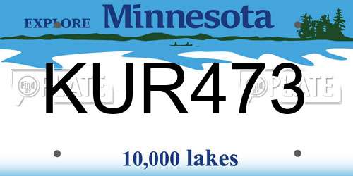 KUR473 Minnesota License Plate