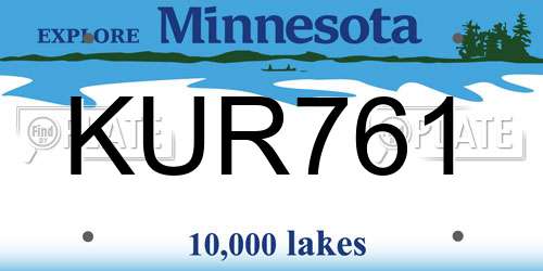 KUR761 Minnesota License Plate