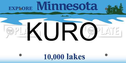 KURO Minnesota License Plate