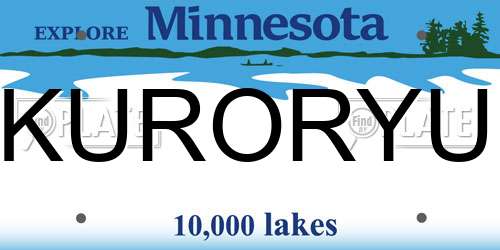 KURORYU Minnesota License Plate