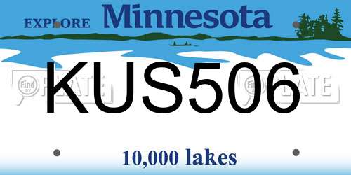 KUS506 Minnesota License Plate