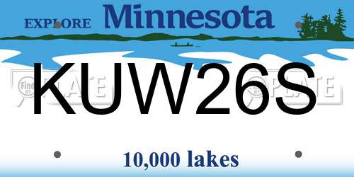 KUW26S Minnesota License Plate