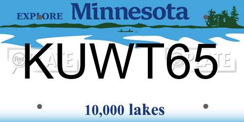 KUWT65 Minnesota License Plate