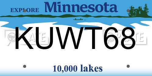 KUWT68 Minnesota License Plate