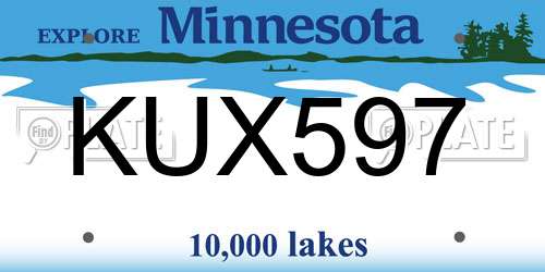 KUX597 Minnesota License Plate