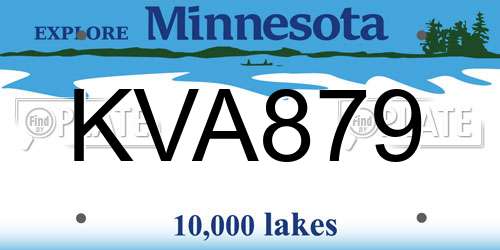 KVA879 Minnesota License Plate