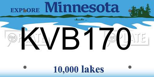 KVB170 Minnesota License Plate