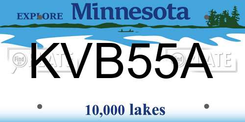 KVB55A Minnesota License Plate