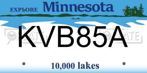 KVB85A Minnesota License Plate