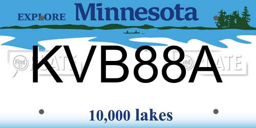 KVB88A Minnesota License Plate