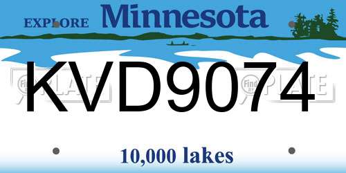 KVD9074 Minnesota License Plate