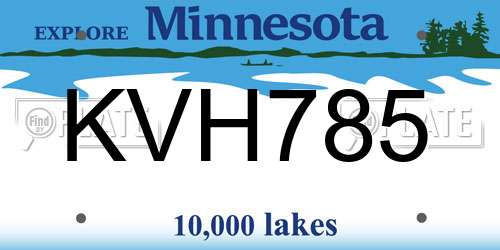 KVH785 Minnesota License Plate