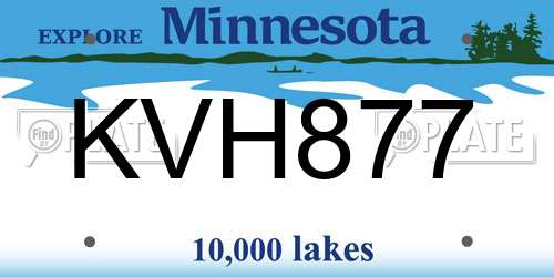 KVH877 Minnesota License Plate
