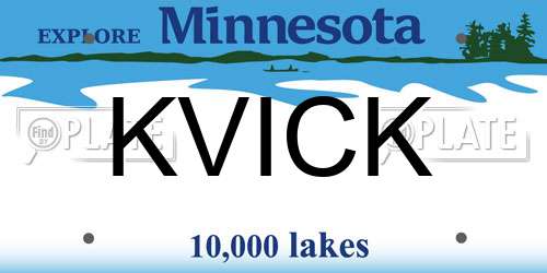 KVICK Minnesota License Plate