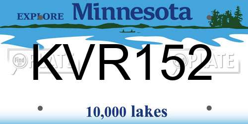 KVR152 Minnesota License Plate