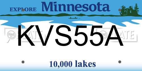 KVS55A Minnesota License Plate