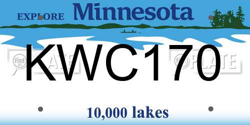 KWC170 Minnesota License Plate