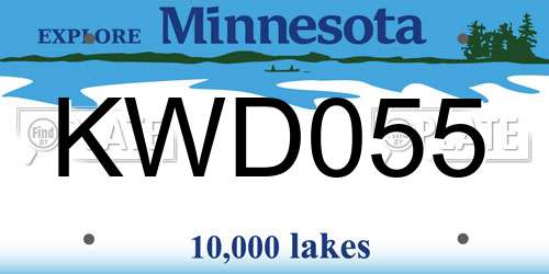KWD055 Minnesota License Plate