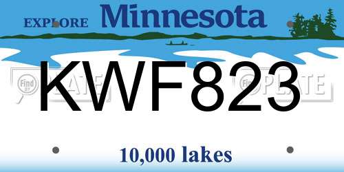 KWF823 Minnesota License Plate