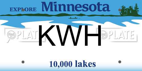 KWH Minnesota License Plate