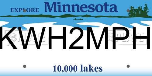 KWH2MPH Minnesota License Plate