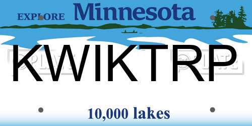 KWIKTRP Minnesota License Plate