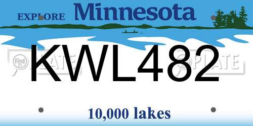 KWL482 Minnesota License Plate