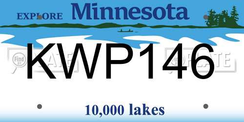 KWP146 Minnesota License Plate