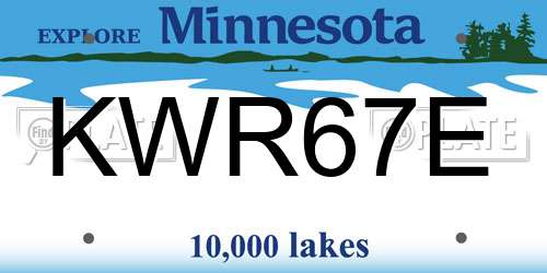KWR67E Minnesota License Plate