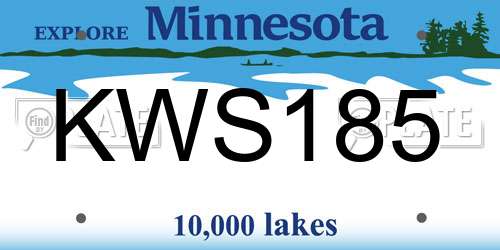KWS185 Minnesota License Plate