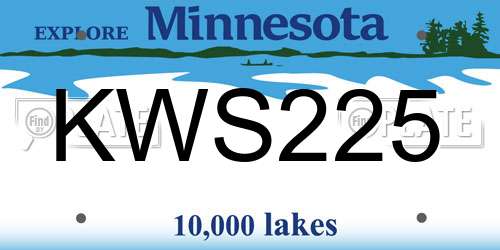 KWS225 Minnesota License Plate