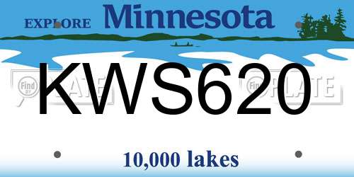KWS620 Minnesota License Plate