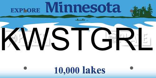 KWSTGRL Minnesota License Plate