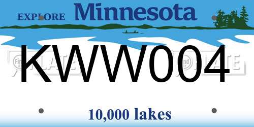 KWW004 Minnesota License Plate