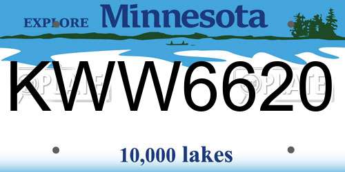 KWW6620 Minnesota License Plate