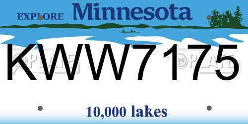 KWW7175 Minnesota License Plate