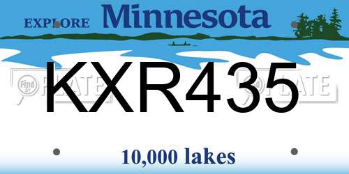 KXR435 Minnesota License Plate