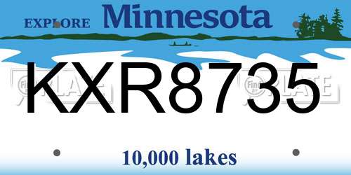 KXR8735 Minnesota License Plate