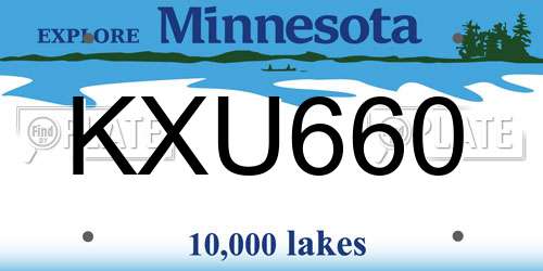 KXU660 Minnesota License Plate