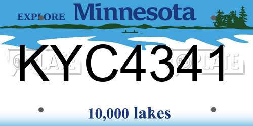 KYC4341 Minnesota License Plate