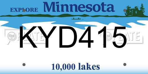 KYD415 Minnesota License Plate