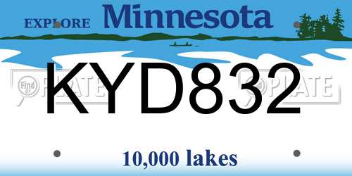 KYD832 Minnesota License Plate