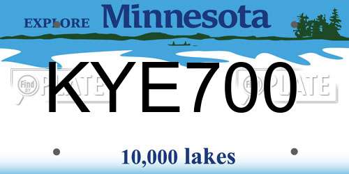 KYE700 Minnesota License Plate