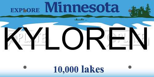 KYLOREN Minnesota License Plate
