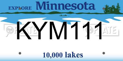 KYM111 Minnesota License Plate